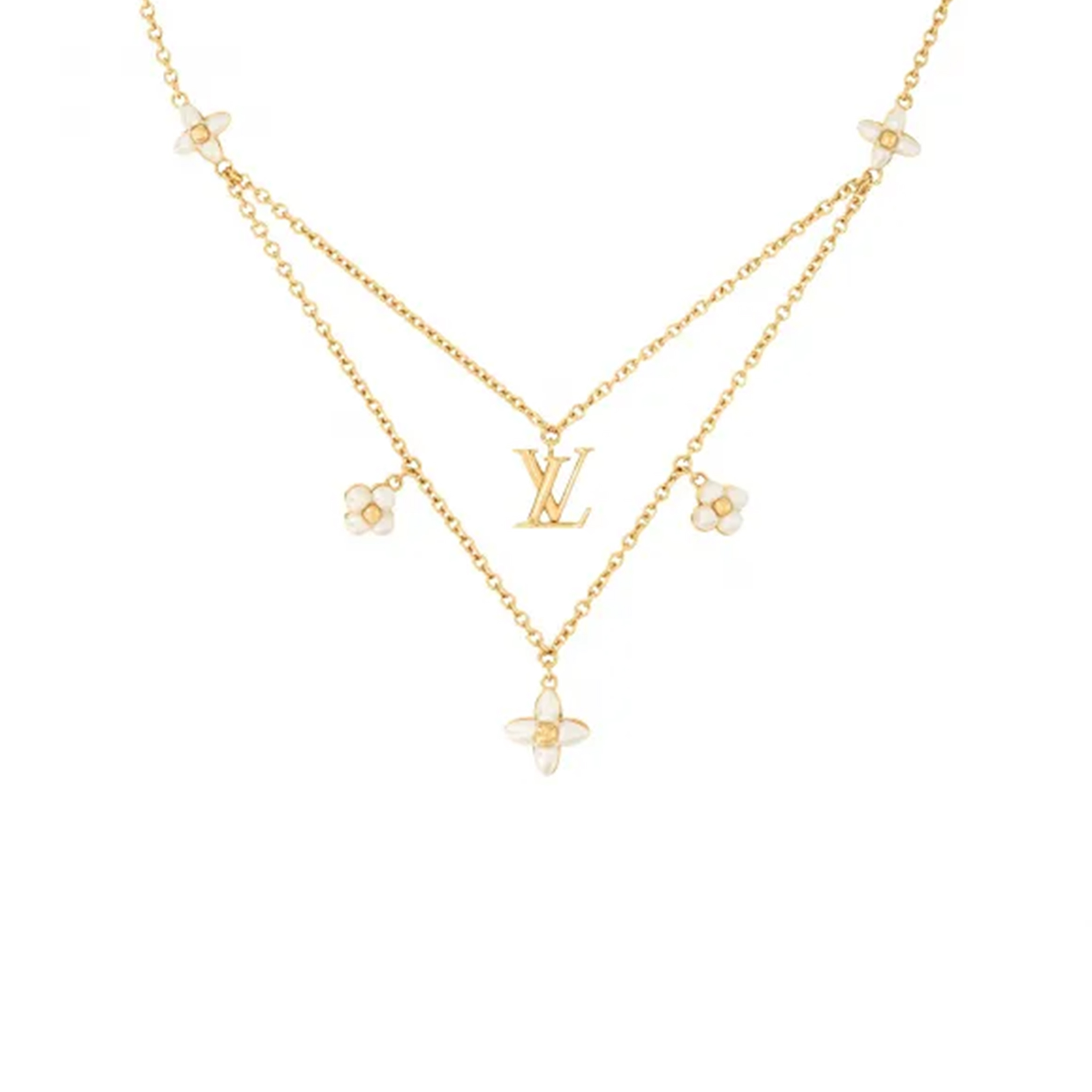 LOUIS VUITTON LV FLORAGRAM MONOGRAM NECKLACE M00981